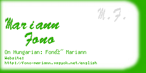 mariann fono business card